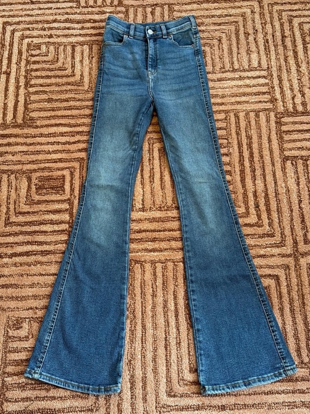 Dr. Denim High-Rise Moxy Skinny Flare Jeans in Denim Blue XS 32”